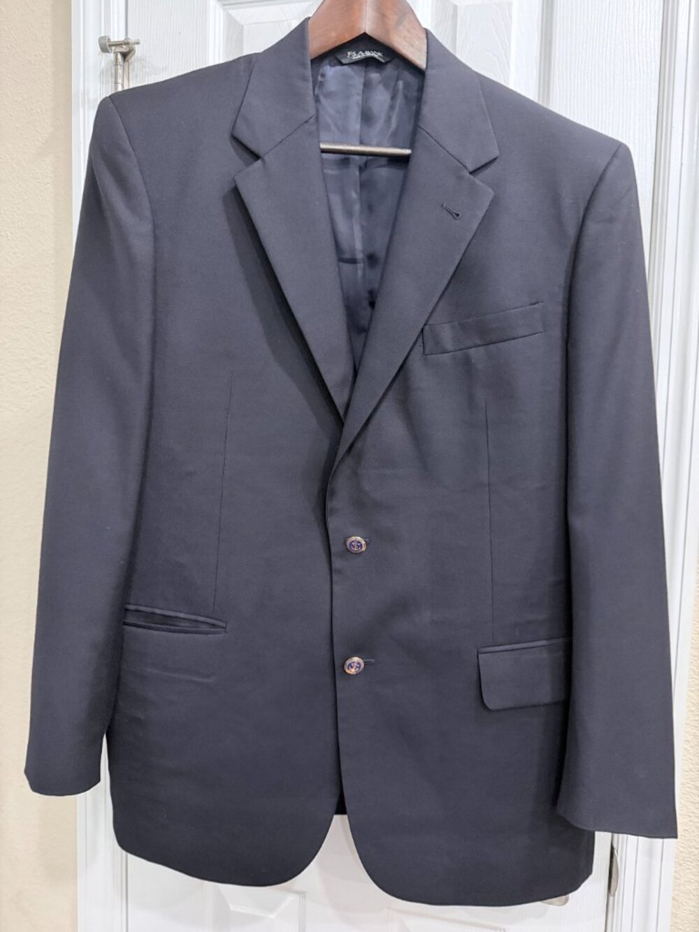 Jos A Bank Signature Navy Blazer Sport Coat Anchor Buttons Men’s Approx 46R